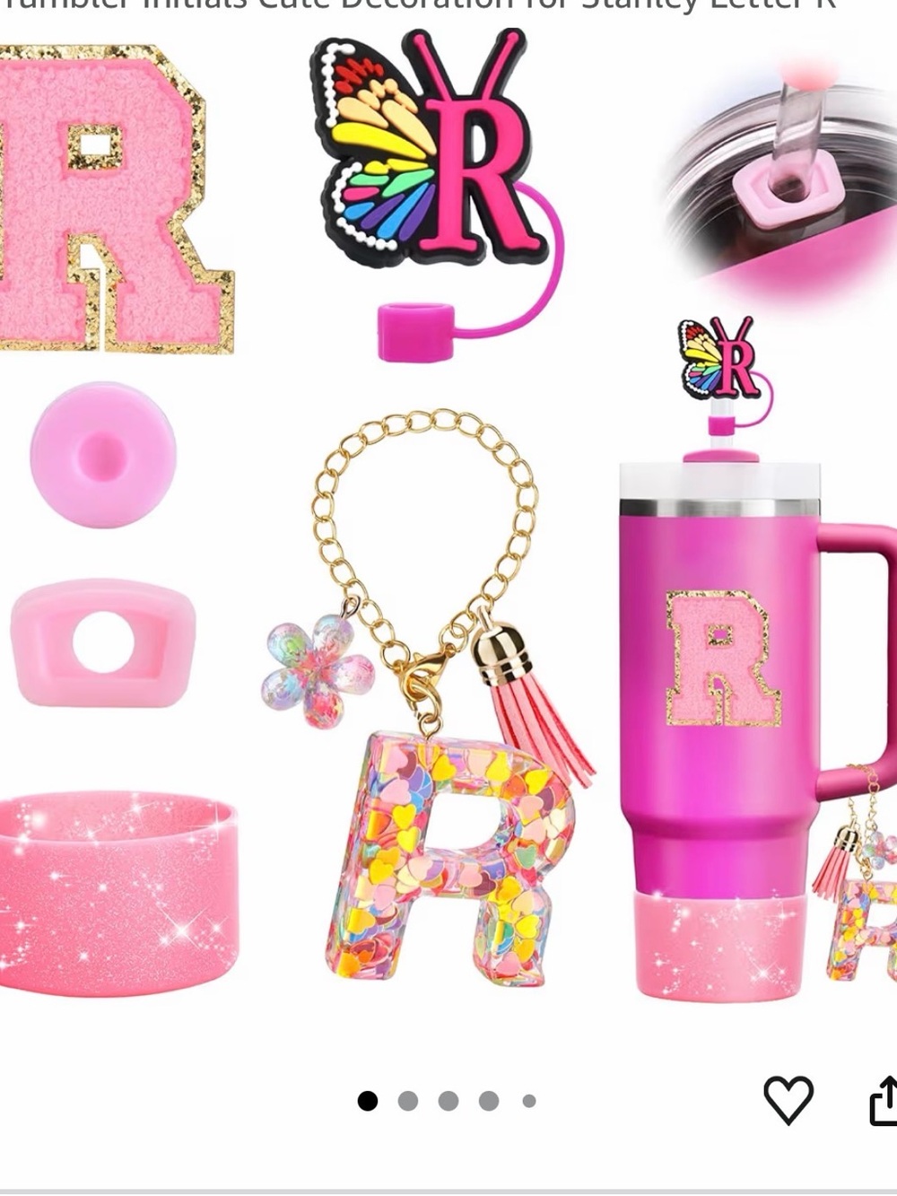 6 PCS Cup Accessories- Letter R